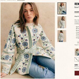 Sezane Renato Jacket Ecru Multicolor - Size 8